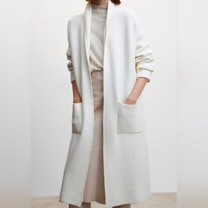 Mango Cream Long Cardigan Jacket